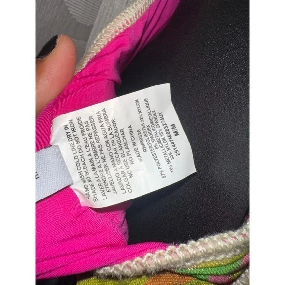 New With Tags BECCA by Rebecca Virtue One Piece Swimsuit Women's Stripe Metallic - Picture 11 of 12